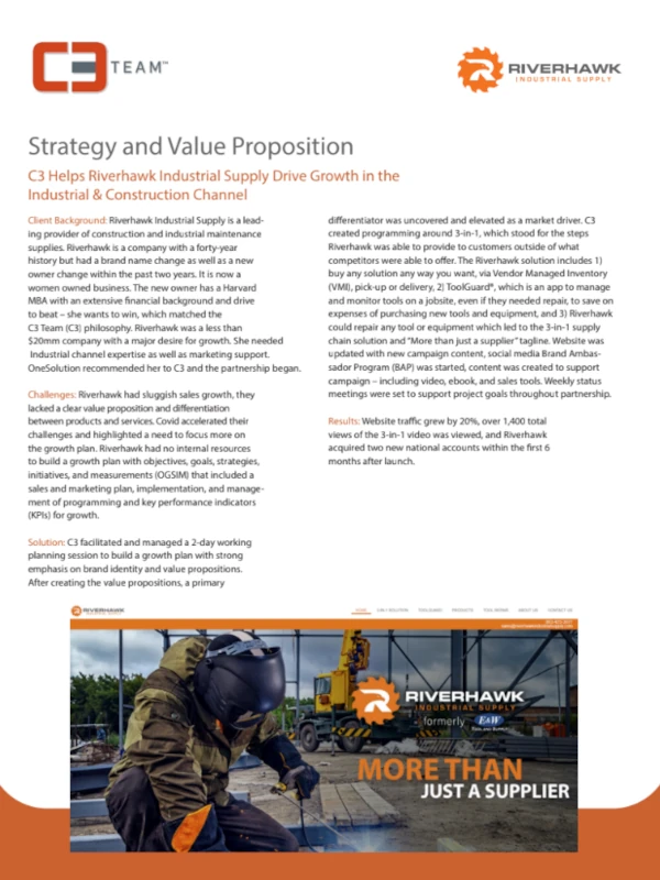 Strategy and Value Proposition Case Study - Riverhawk Industrial Supply